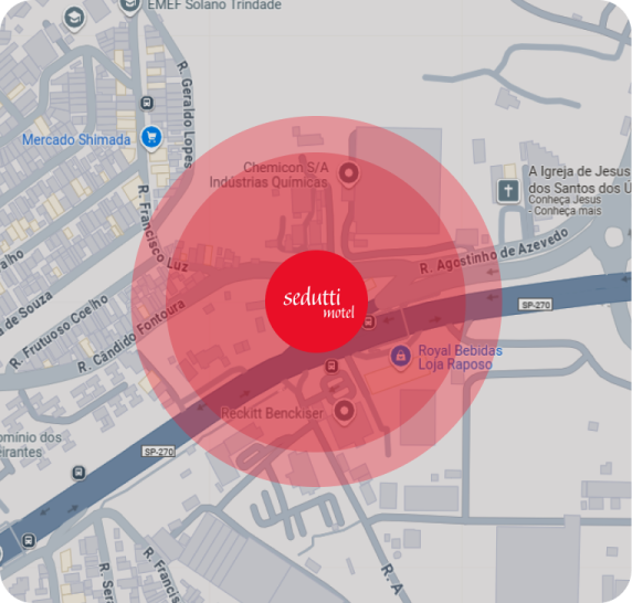 mapa de Localização do motel