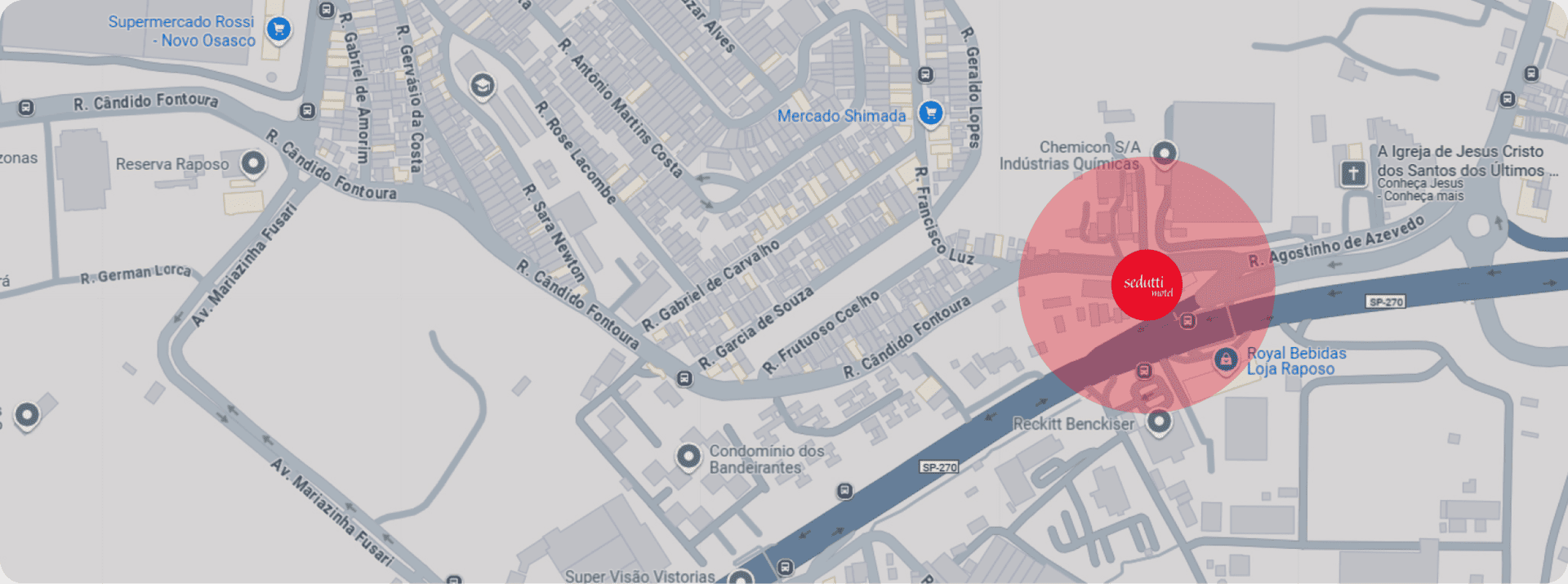 mapa de Localização do motel